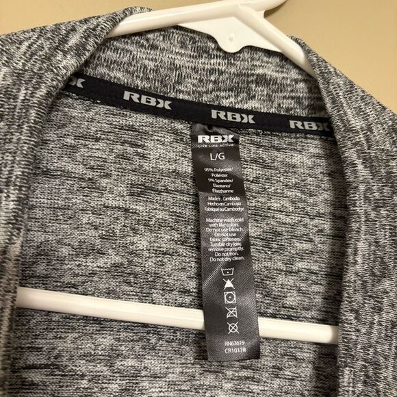 RBX Active Cardigan Heather Gray Black Long Sleeve Thumb Hole Large NWT - Picture 3 of 7